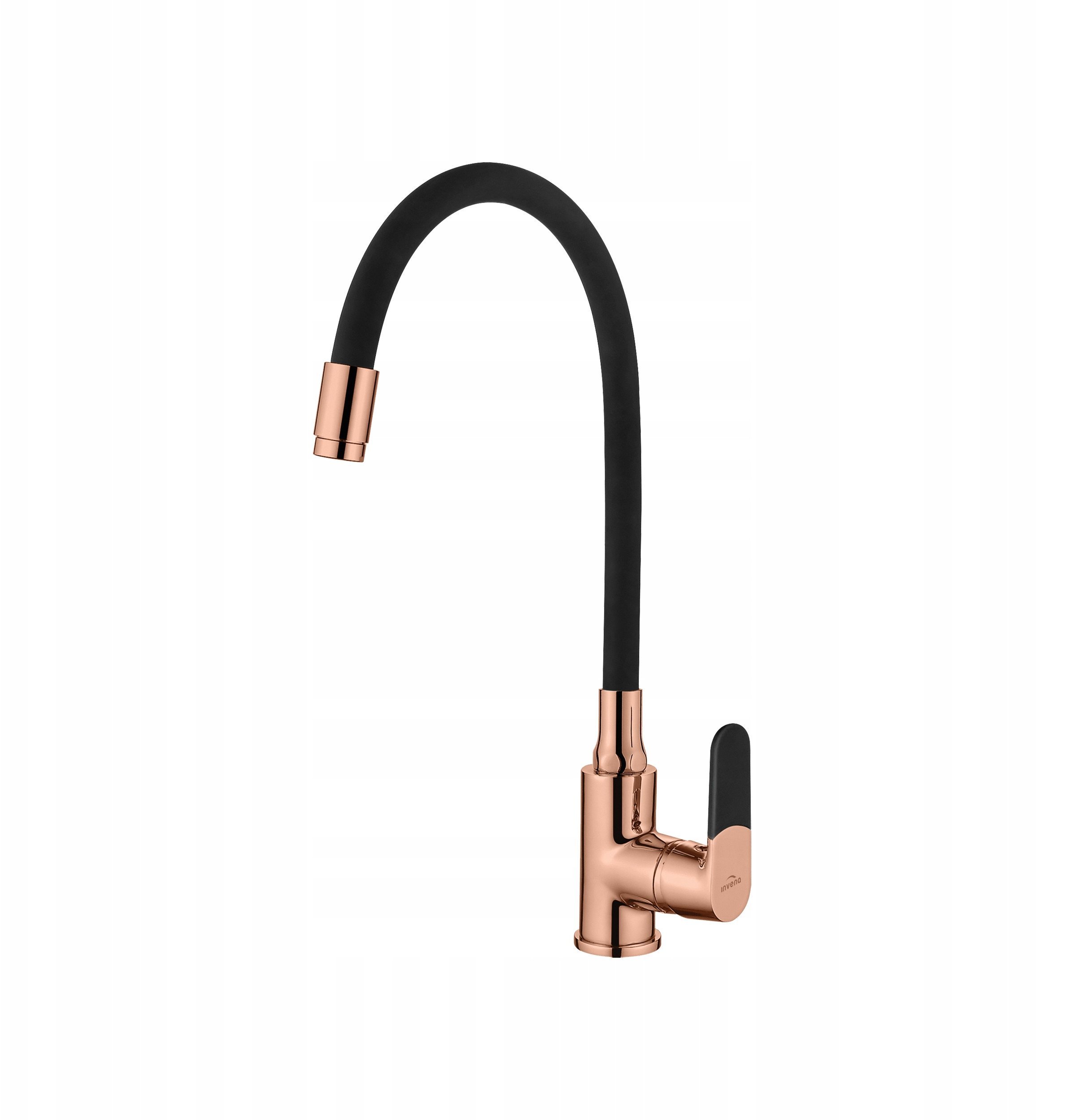Sink faucet INVENA MAGIC ROSE GOLD, black, with flexible neck