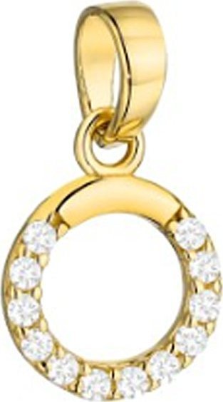 Lovrin Złota przywieszka 585 ring koło z cyrkoniami
