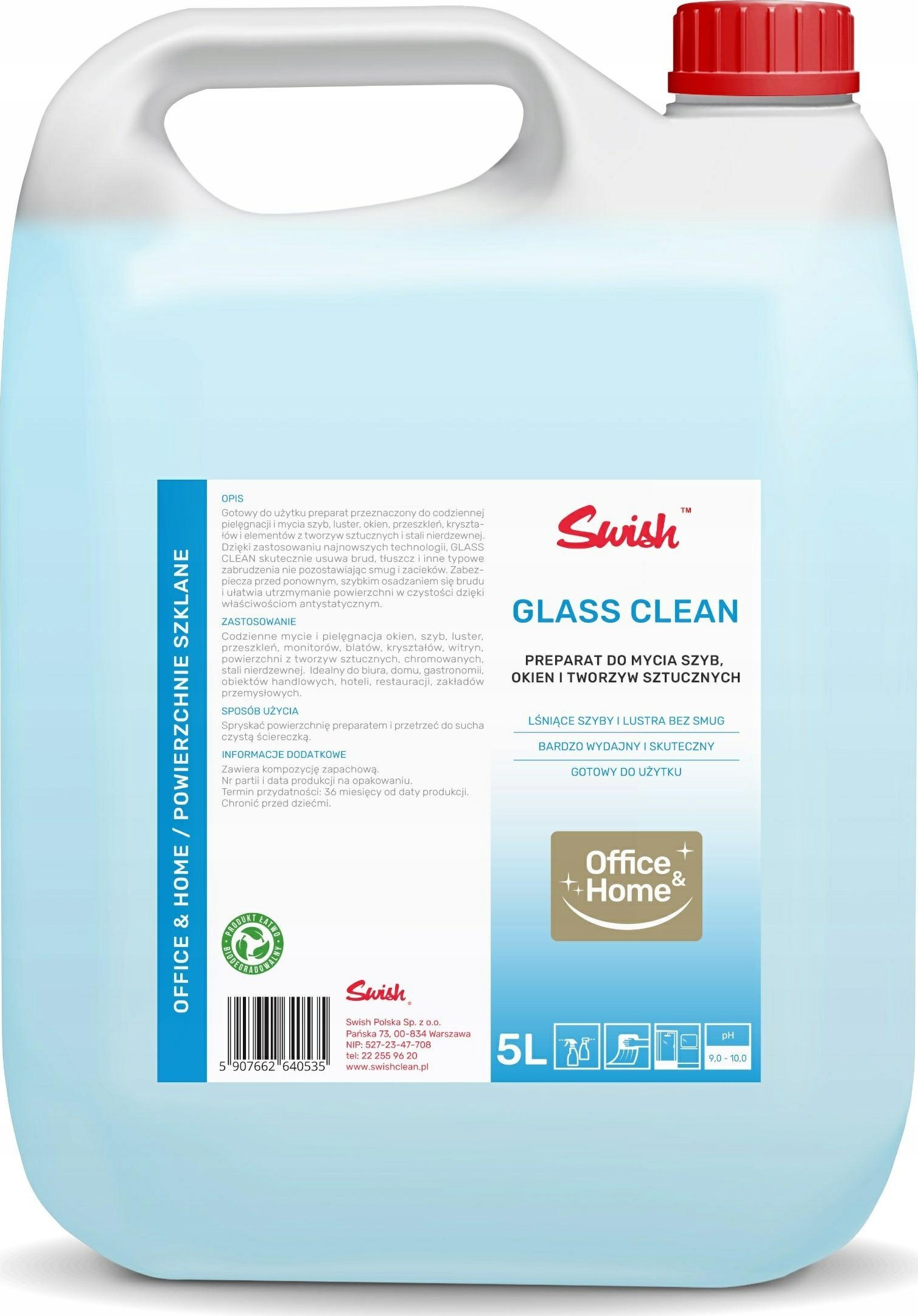 Swish Swish Glass Clean – Płyn do mycia szyb – 5 l