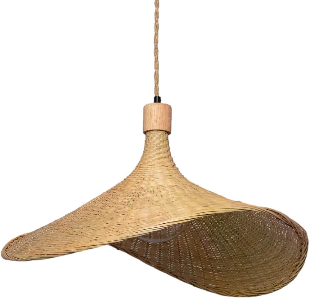 Lampa wisząca z bambusa Boho ABR-LWS-BH40-E27 Abruzzo nad stół brąz