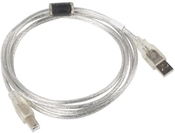 Kabel USB Lanberg USB-A - USB-B 1.8 m Przezroczysty (CA-USBA-12CC-0018-TR)