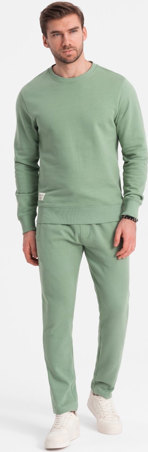 Ombre Męski dresowy komplet spodnie + bluza zielony V3 Z78 XL