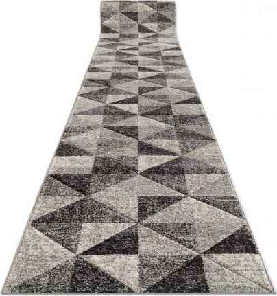 Dywany Łuszczów Chodnik FEEL 5672/16811 TRÓJKĄTY szary / antracyt / krem 120 cm, 120x170 cm