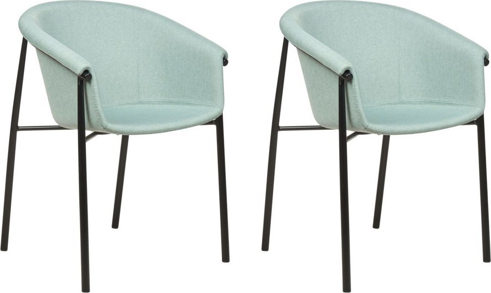 Beliani Zestaw 2 krzeseł do jadalni miętowy AMES