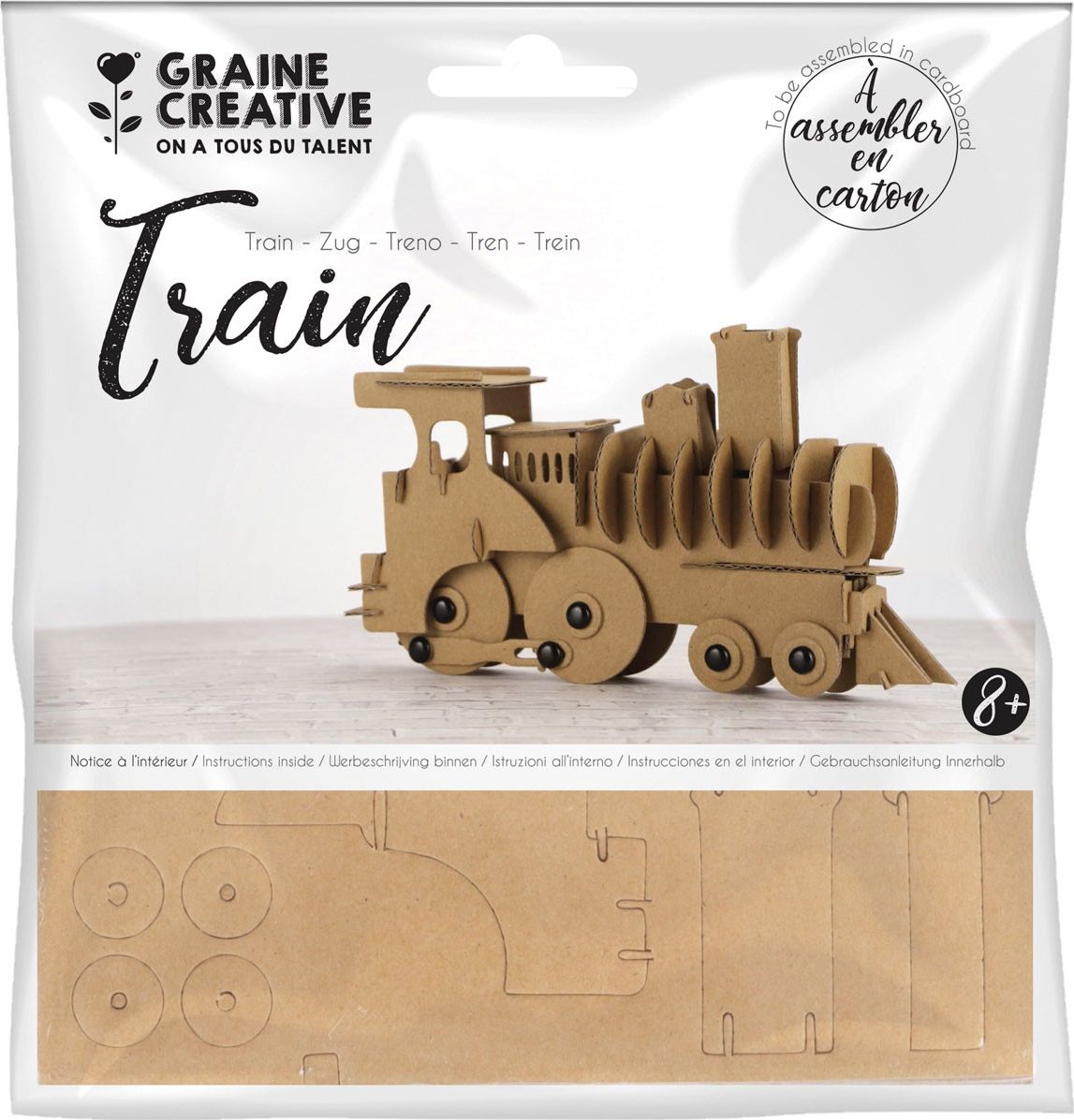 Graine Creative Puzzle 3D tekturowe, Lokomotywa