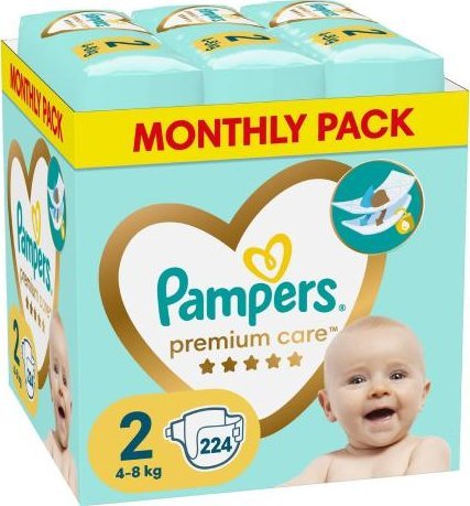 Pampers Pieluchy Premium Care 2 Mini 2, 4-8 kg, 224