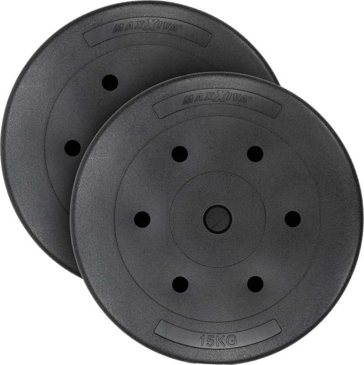 Maxxiva MAXXIVA Zestaw obciążników 2 x 15 kg, cement, czarny
