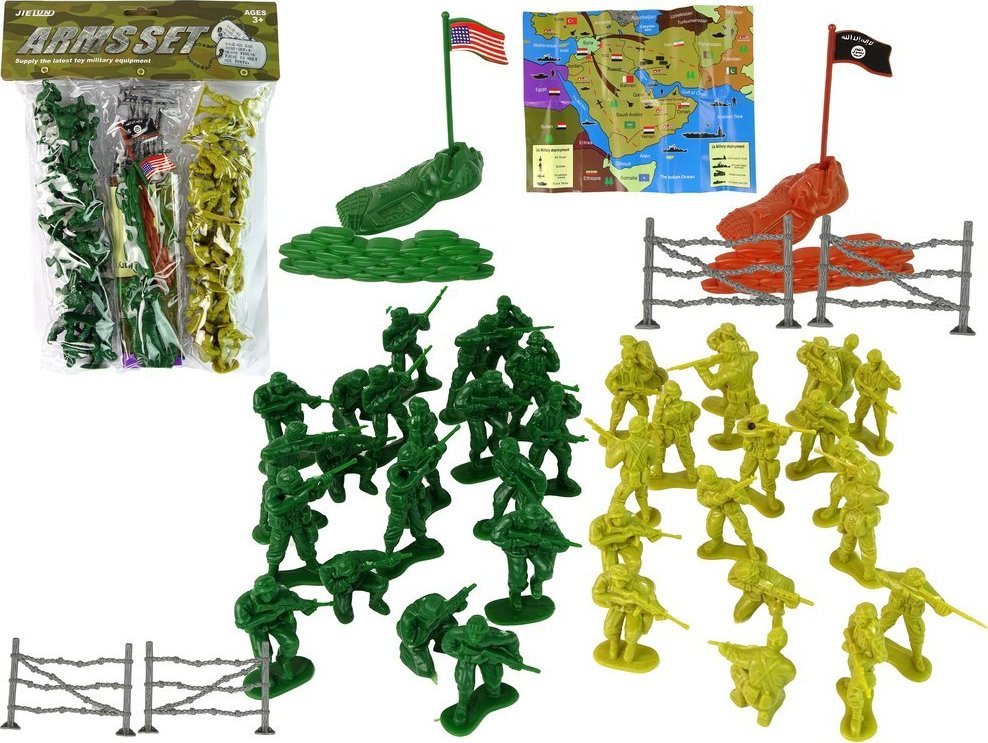 LeanToys Zestaw Żołnierzyków Militarny 51 Elementów Zielony