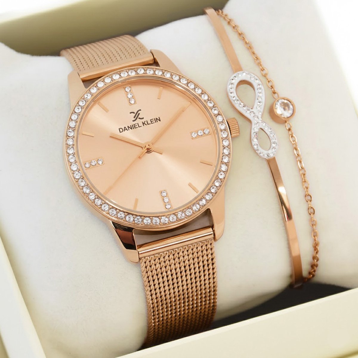 Zestaw damski zegarek Daniel Klein CORINA 13696-5 rose gold + bransoletka