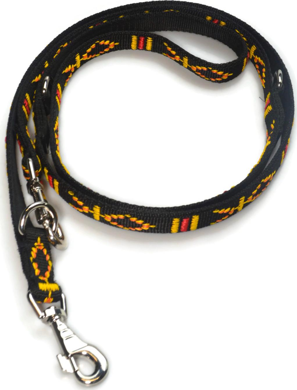 Alizoo Długa smycz przepinana podwójna , indiańska 25mm/220cm - ALIZOO