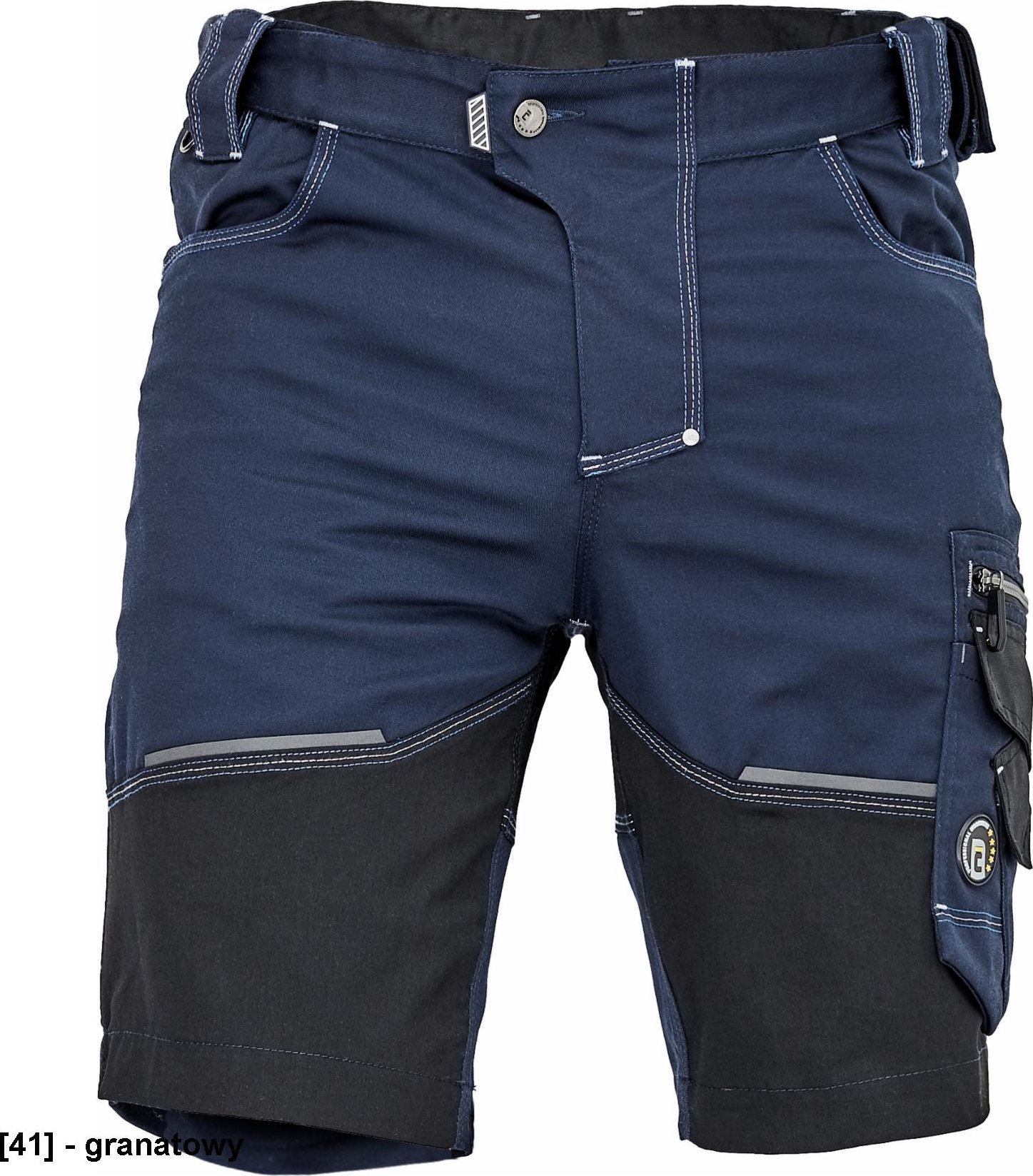 CERVA NEURUM CLASSIC szorty - męskie szorty robocze, elastyczny materiał Trifibetex, 6 kieszeni, odblaski - granatowy 52
