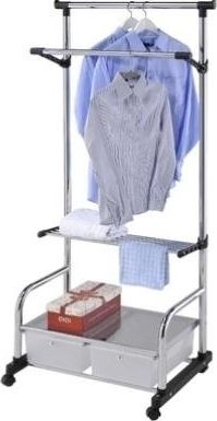 Metlex WIESZAK stojący STOJAK na ubrania rozsuwany stal uniwersalny