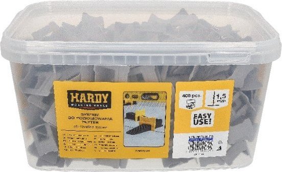 Hardy Klipsy do systemu poziomowania Hardy 1,5 mm 400 sztuk