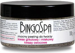 BingoSpa Mocny peeling błotny do twarzy- kwas glikolowy i mlekowy, kwasy owocowe