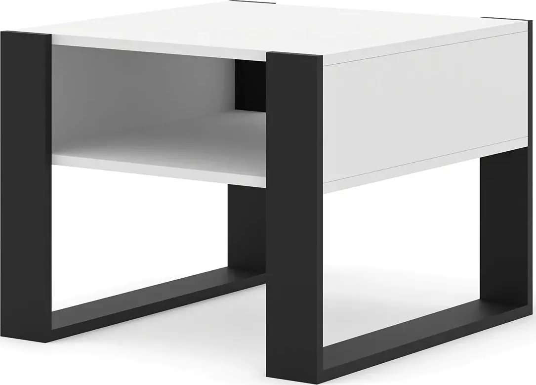 Elior Biały stolik kawowy z półką - Birma 5X