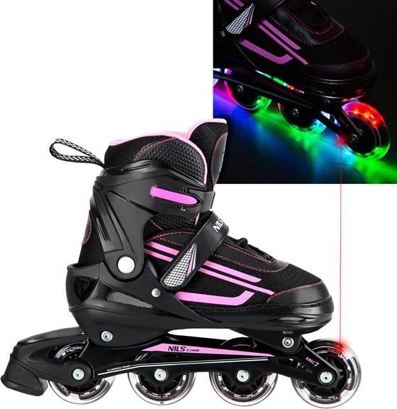 Rolki Nils Extreme NJ19803A LED RÓŻOWE ROZM. S(31-34) ŁYŻWOROLKI NILS EXTREME