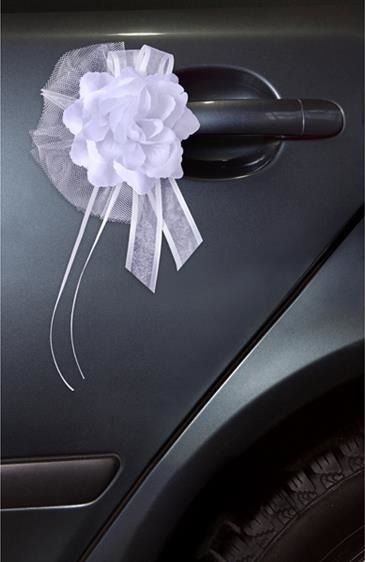 Party Deco Bukieciki z różyczką, białe, 14cm, 4 szt. uniwersalny