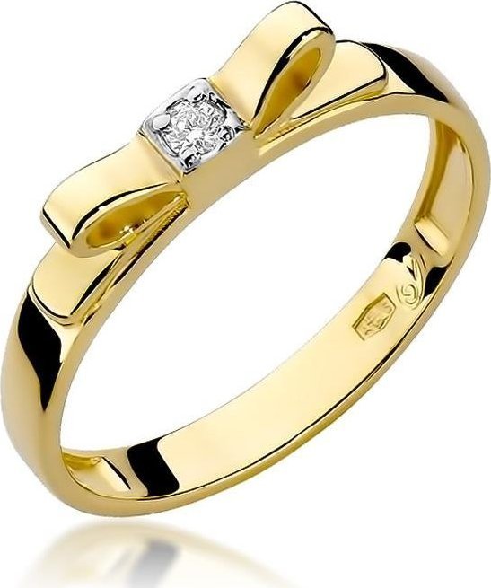 Best Diamonds złoty pierścionek z brylantem 0.03ct 24