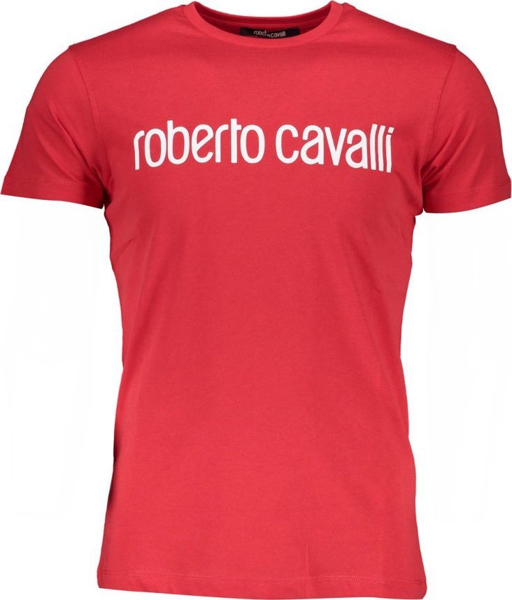 Roberto Cavalli ROBERTO CAVALLI MĘSKI T-SHIRT Z KRÓTKIM RĘKAWEM CZERWONY XL