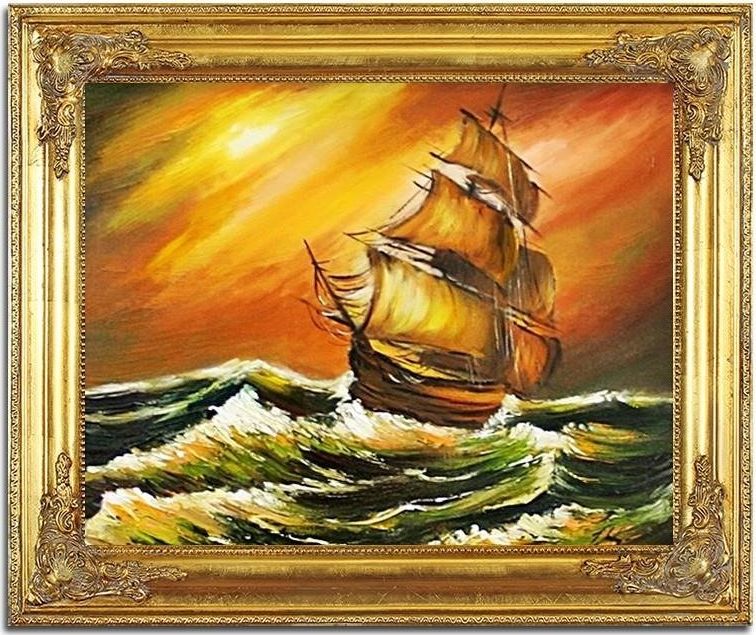 GO-BI Obraz Marynistyka ręcznie malowany 53x64cm uniwersalny