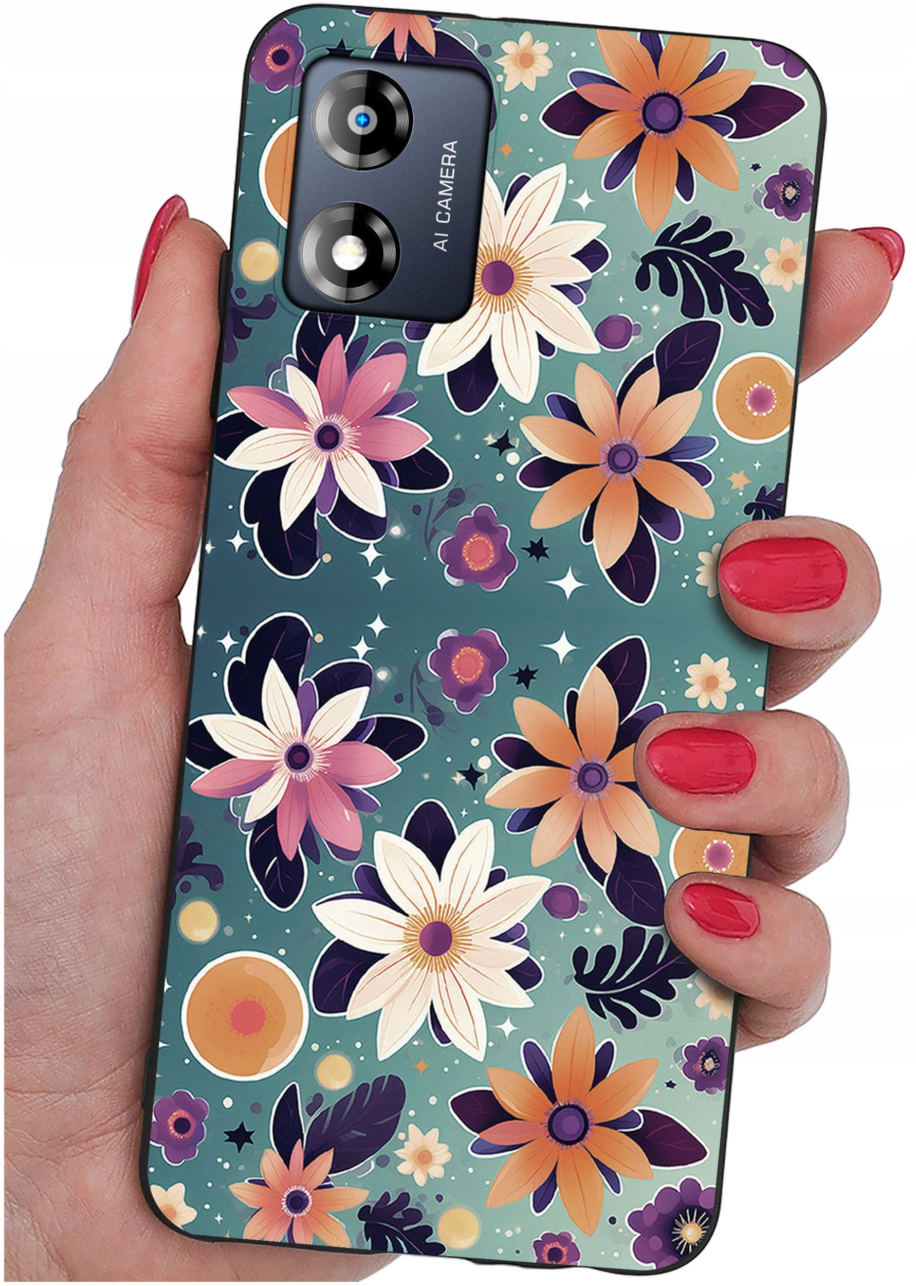 Etui do Motorola Moto E13 WZORY |SILIKONOWE MATT CASE + SZKŁO 9H