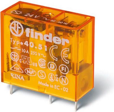 Finder Przekaźnik 1P 10A 24V DC (40.51.9.024.0000)