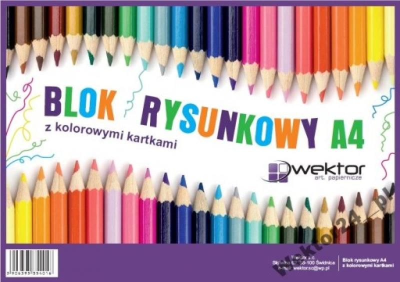 ADELANTE Blok rysunkowy A4 16k mix kolorów 20szt.
