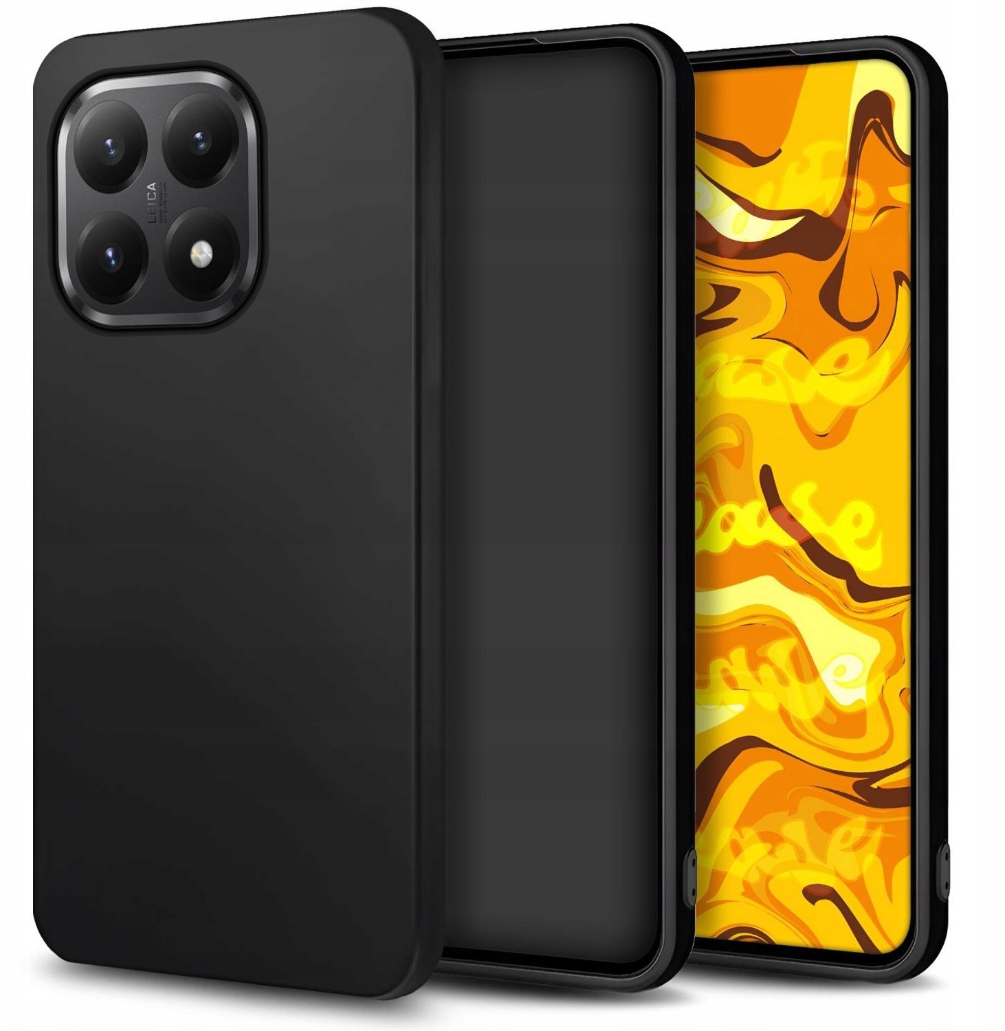 Etui Do Xiaomi 15T 5G (Czarne, Matowe, Gumowe, Obudowa, Silikon, Pokrowiec)