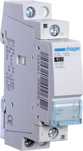 Hager Stycznik modułowy 25A 1Z 0R 8/12V AC (ESL125)