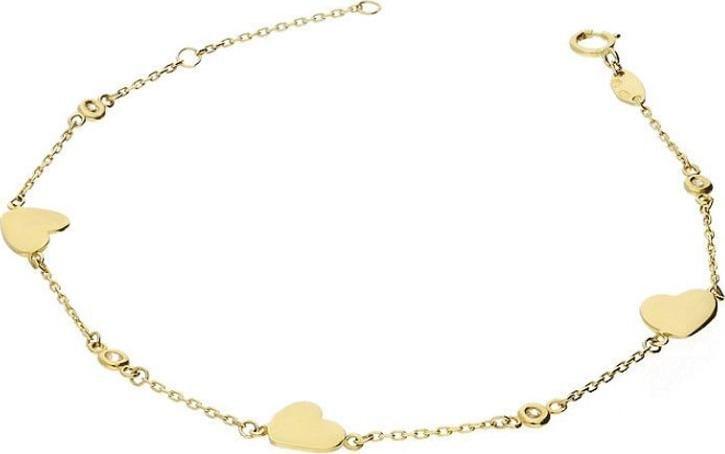 Lovrin Złota bransoletka 585 rolo z sercami 1,88g