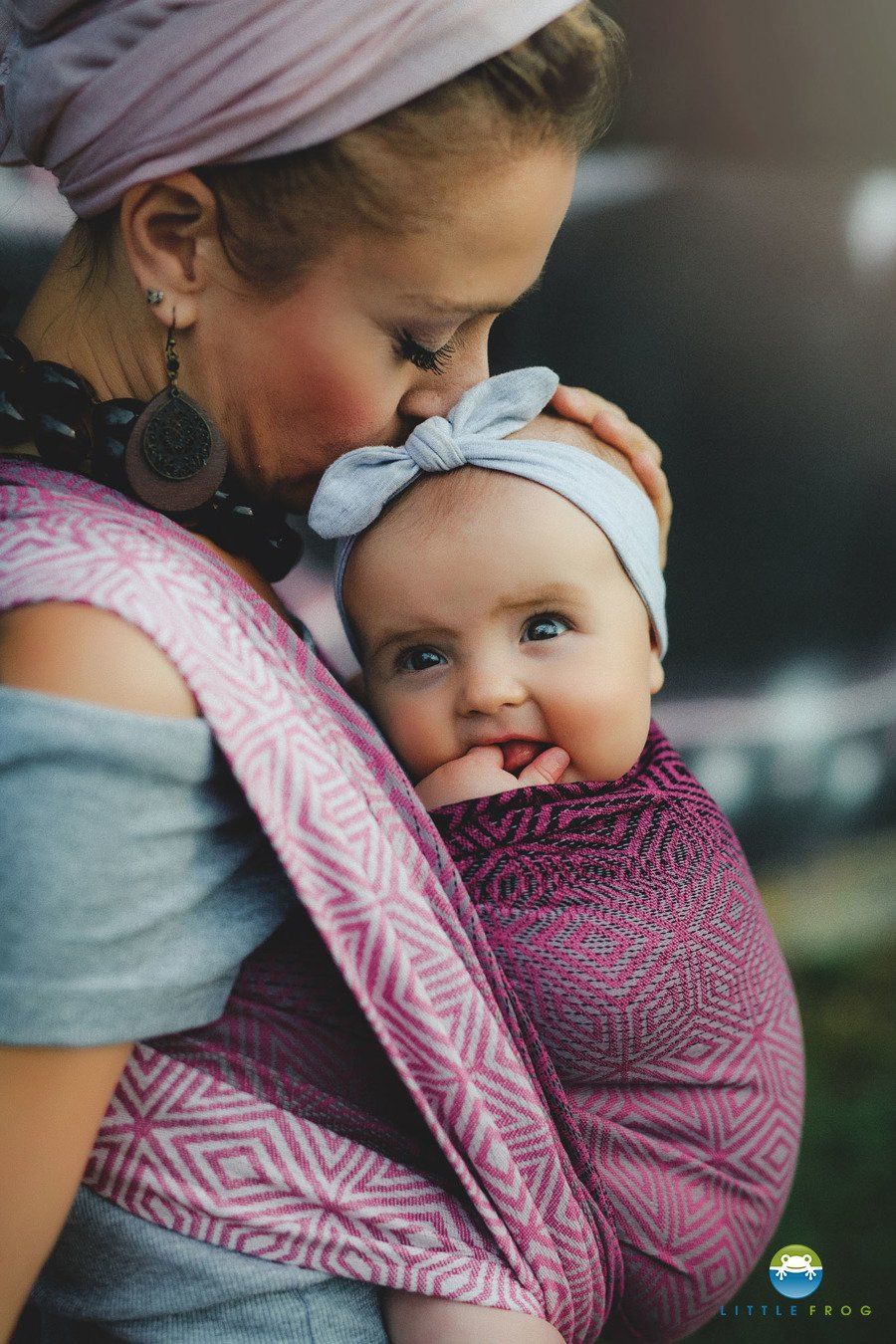 Little Frog Chusta żakardowa - Little Frog Peony Cube 5,2 m