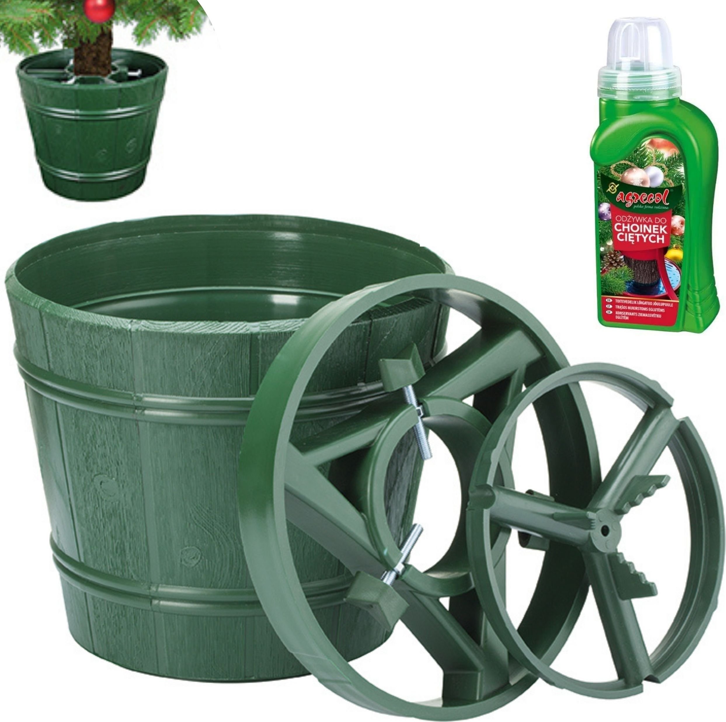 Dikel Stojak choinkowy Planet do 2,5m z odżywką do choinek ciętych Agrecol
