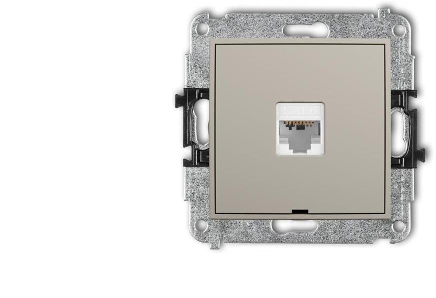 MINI Mechanizm gniazda komputerowego pojedynczego 1xRJ45, kat. 6, 8-stykowy, bez pola opisowego taupe 60MGKBO-3