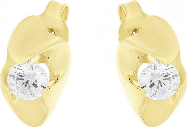 Lovrin Złote kolczyki 375 cyrkonia na sztyft 2g