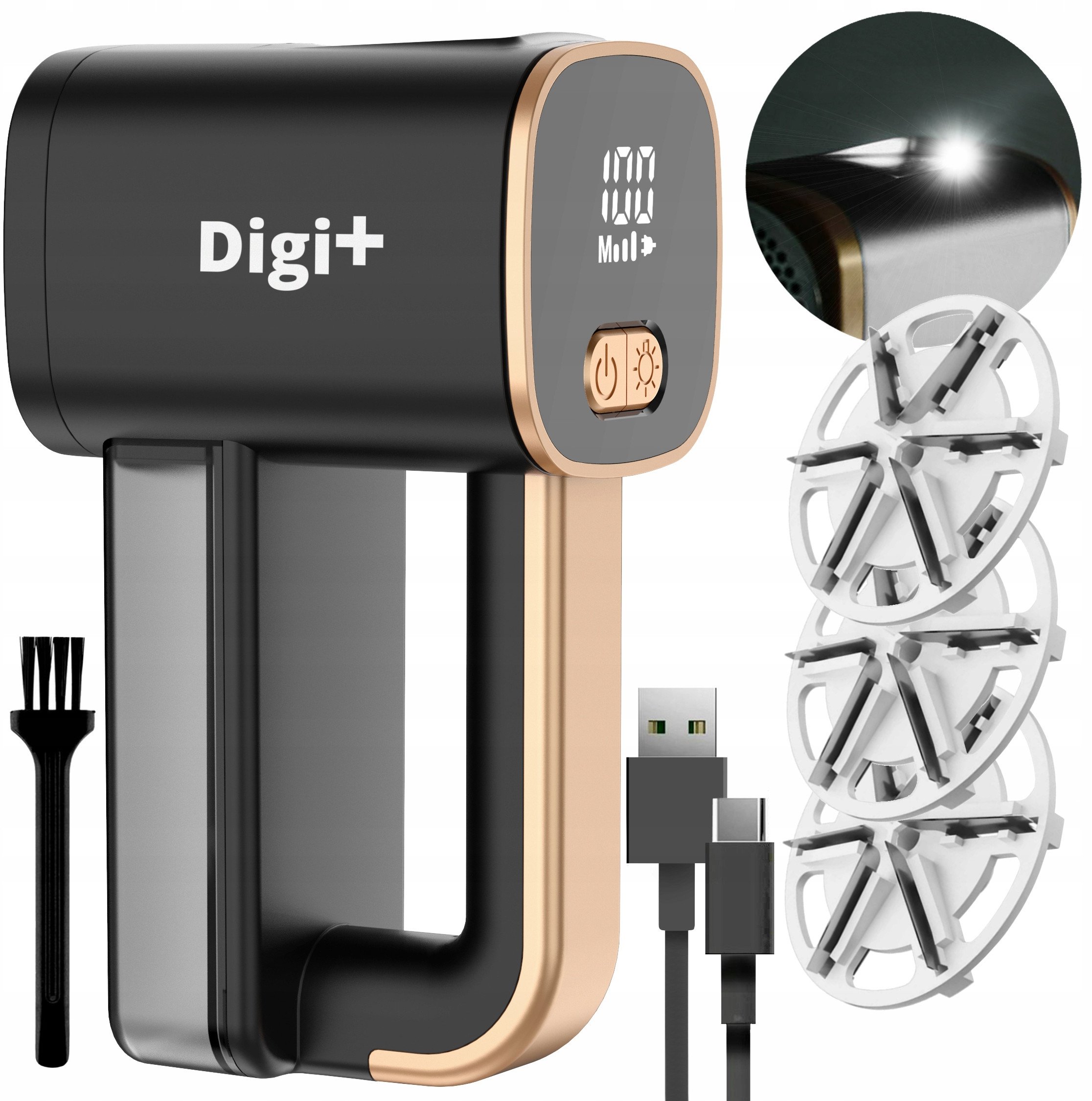 GOLARKA DO UBRAŃ TKANIN SWETRÓW TAPICERKI MOCNA AKUMULATOR 2000mAh USB LED