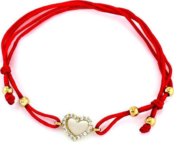 Lovrin Złota bransoletka 585 SERDUSZKO Z CYRKONIAMI 0,87g