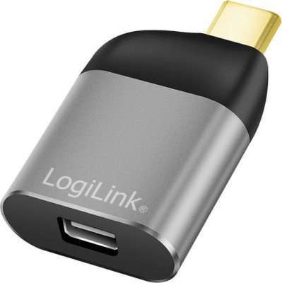 LOGILINK CUA0205 Adapter USB typu C USB-C/M na mDP/F 8K aluminium czarny/szary