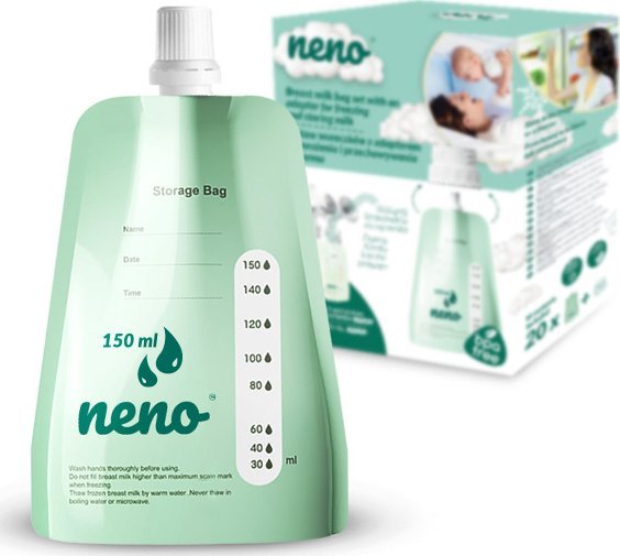 Neno Zestaw woreczków z adapterem do mrożenia i przechowywania pokarmu