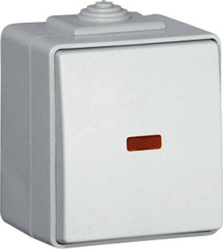 Efapel EFAPEL WATERPROOF48 ŁĄCZNIK SCHODOWY Z PODŚWIETLENIEM N/T IP65 BIAŁY 48072 KBR