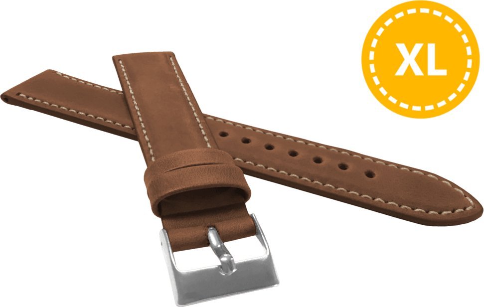 Kemer XL Wyściełany brązowy szyty pasek SPORT z luksusowej skóry Top Grain - 22