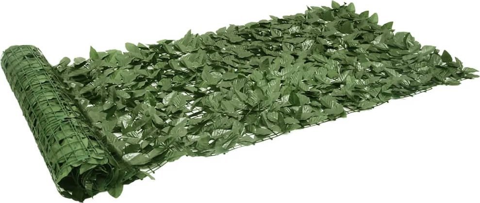 vidaXL Parawan balkonowy, ciemnozielone liście, 200x100 cm