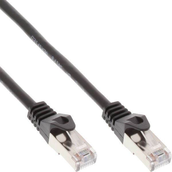 InLine Patchcord U/UTP, Cat.5e, czarny 0.5m (71450S)