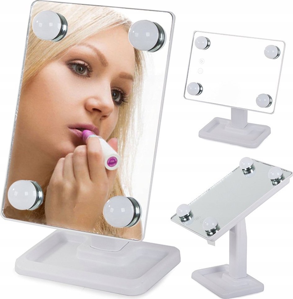 Lusterko kosmetyczne Verk Group LUSTERKO KOSMETYCZNE PODŚWIETLANE DO MAKIJAŻU LED