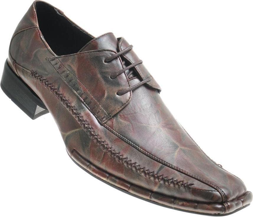 Pantofelek24 Półbuty męskie pantofle sznurowane brązowe /A10-3 9784 S097/ 44