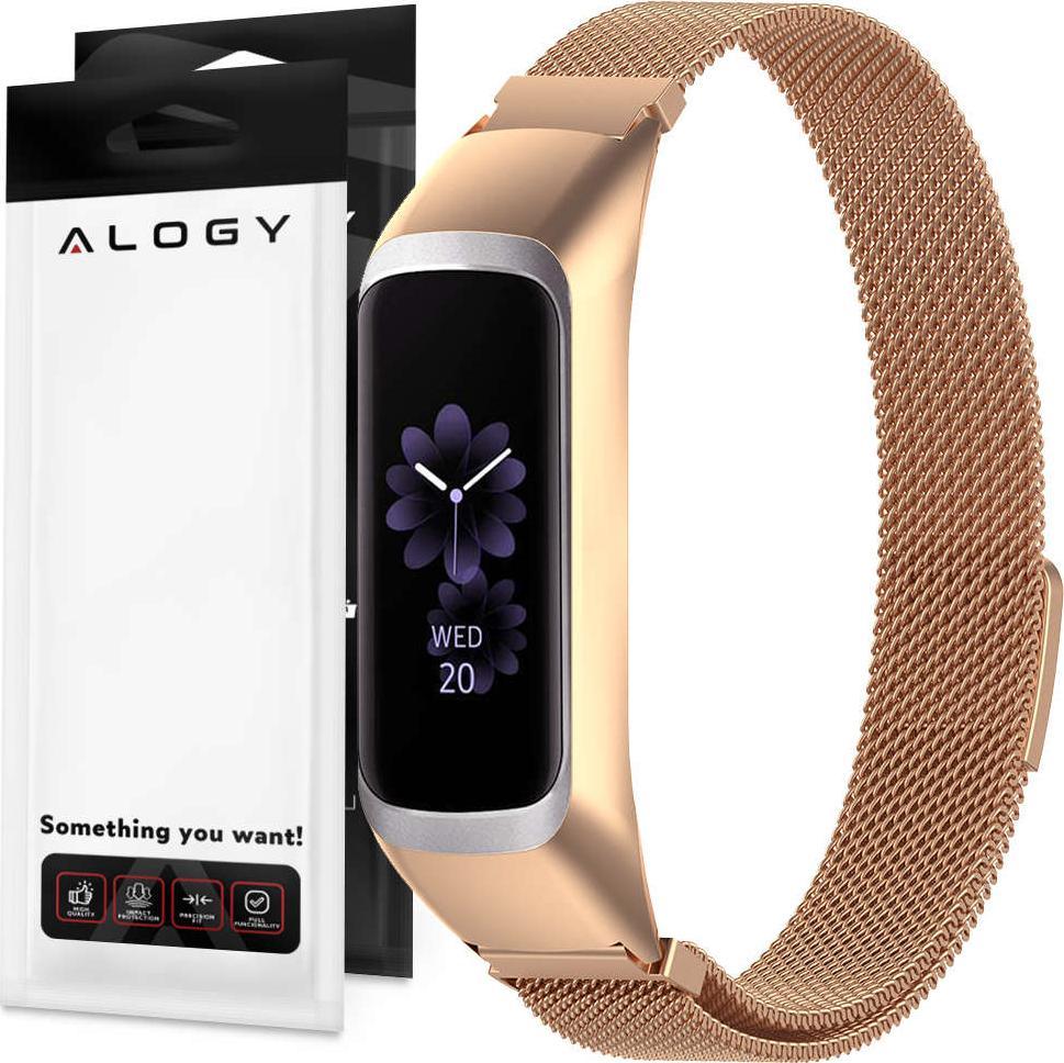 Alogy Bransoleta Milanese pasek Alogy stal nierdzewna do Samsung Galaxy Fit 2 SM-R220 Złota