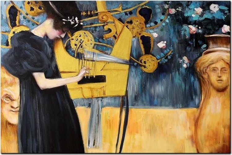 GO-BI Obraz "Gustaw Klimt" ręcznie malowany 60x90cm