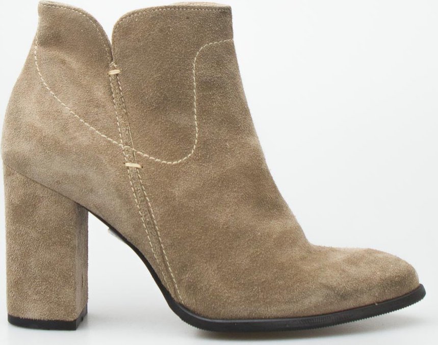 Estetino Botki skórzane na słupku taupe Sempre-36