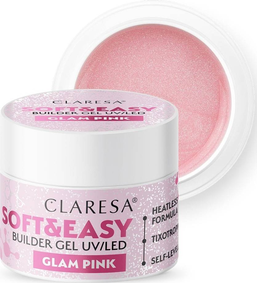 Claresa CLARESA Żel budujący do paznokci Soft&Easy Builder - Glam Pink 12g
