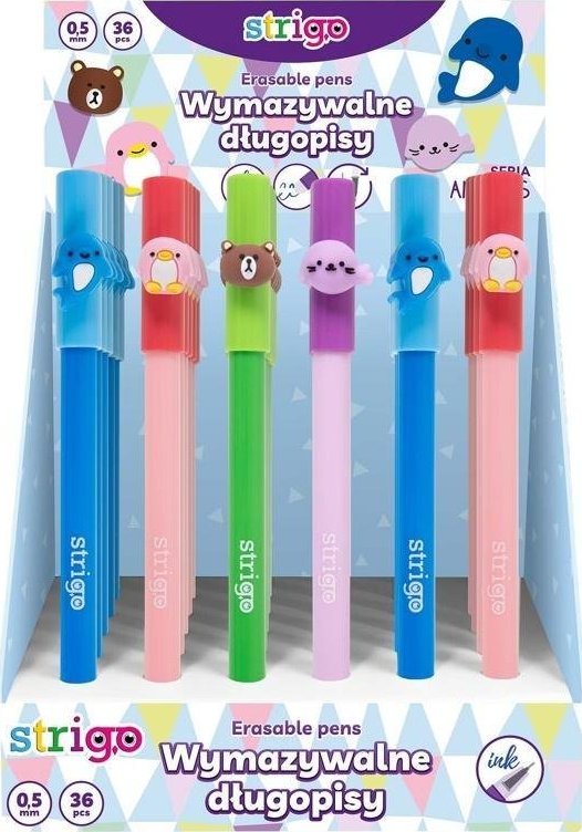 Strigo Długopis wymazywalny Strigo Animals (36szt)