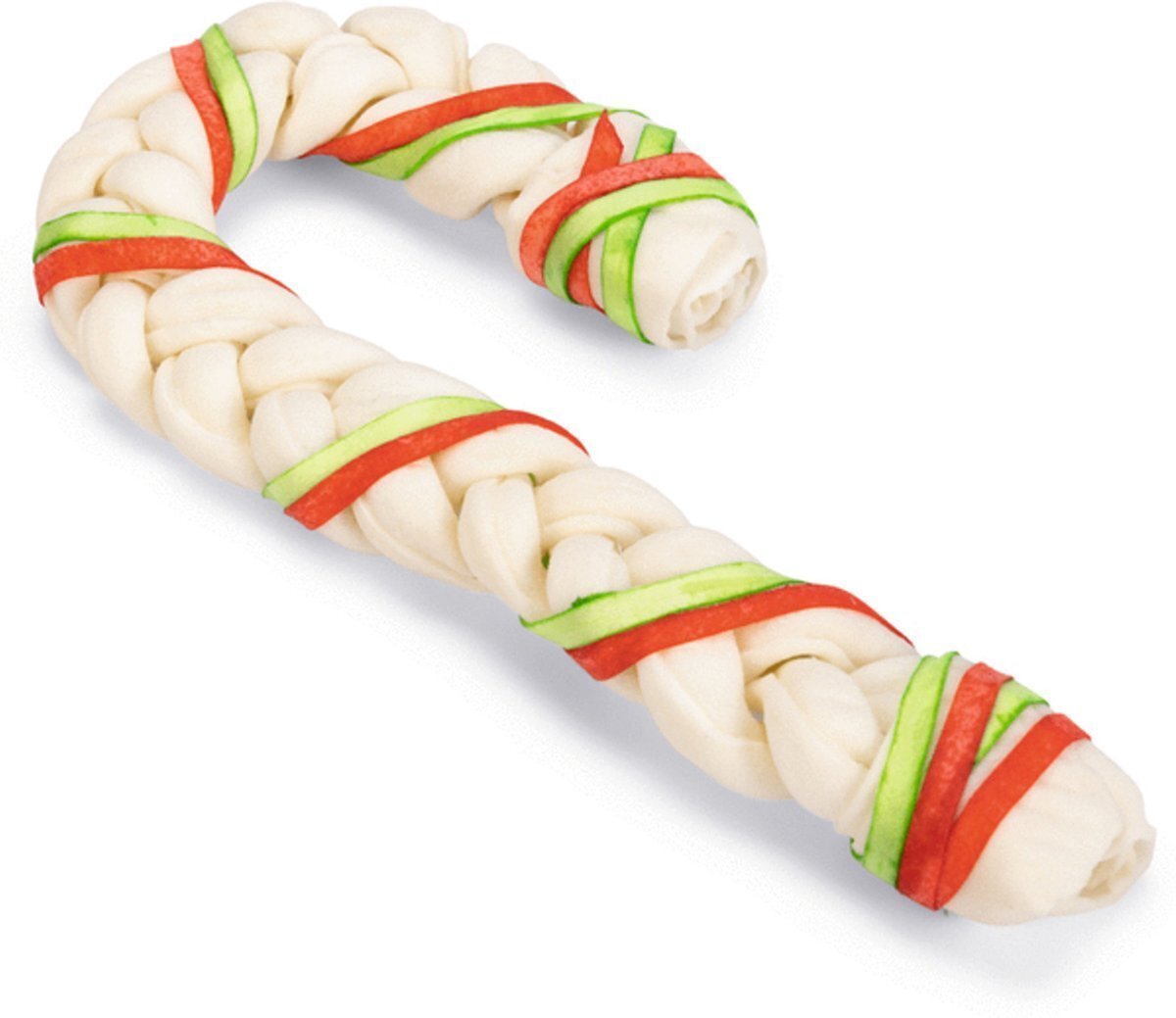 Beeztees Świąteczny smakołyk dla psa, laska/warkocz z surowej skóry
